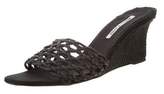 Thumbnail for your product : Manolo Blahnik Woven Coated Canvas Wedges