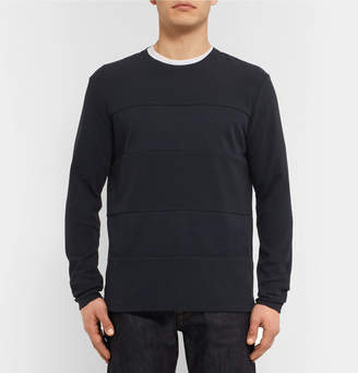 Folk Waffle Knit-Panelled Cotton T-Shirt