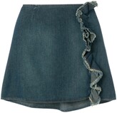 Thumbnail for your product : Moschino Pre-Owned Ruffled Denim Skirt