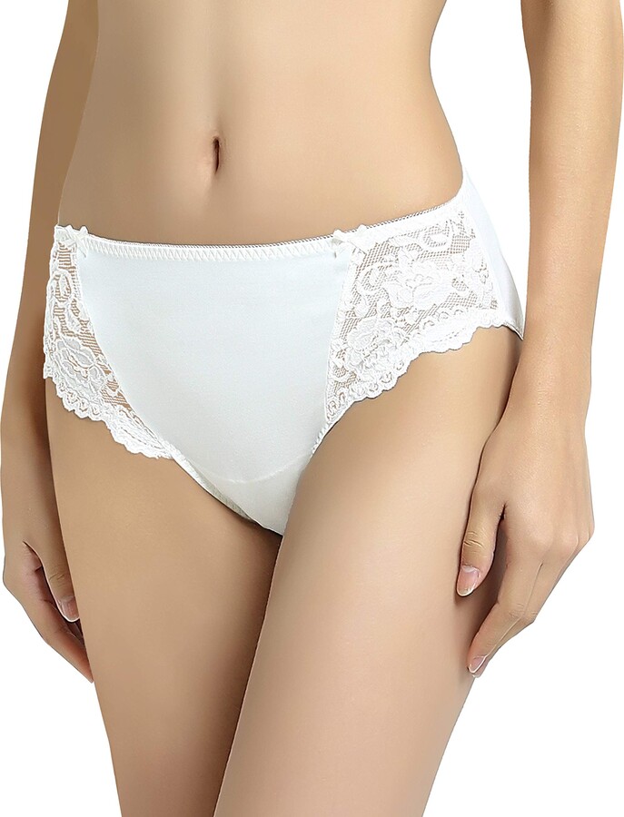 VANEVER Women's Lace Underwear Hipster Panties Mid Waist Microfiber Soft  Stretch Sexy Bikini Briefs for Ladies - off-white - S (Waist:27/28  Hip:37/38) - ShopStyle Knickers
