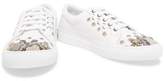 Thumbnail for your product : Sonia Rykiel Eyelet-Embellished Leather And Snake-Print Leather Sneakers