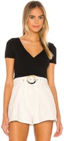 Thumbnail for your product : 525 525 Cropped Surplus Cap Sleeve Top