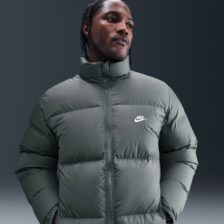 grey nike puffer jacket mens