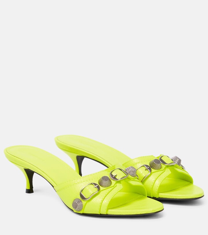 Balenciaga Cagole leather sandals - ShopStyle