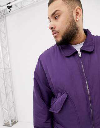 ASOS DESIGN Plus bomber jacket in purple