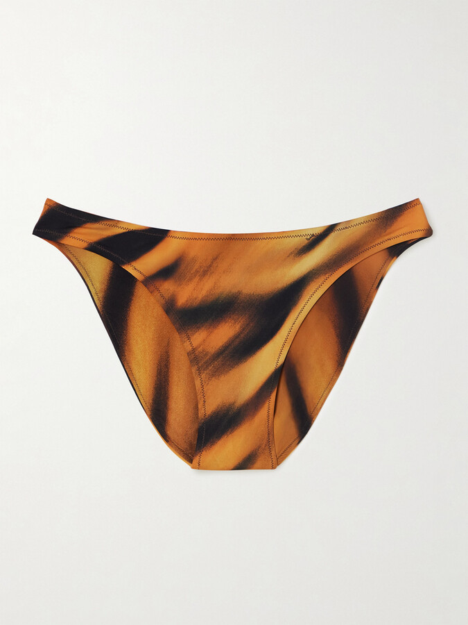 SKIMS + Roberto Cavalli Signature Swim Mid-coverage Briefs - Tiger Face