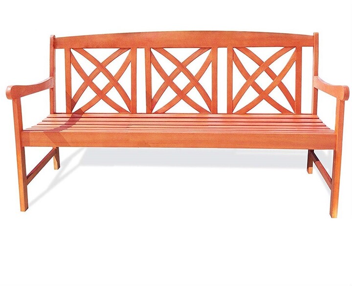 Outdoor Weather Resistant Eucalyptus Wood 5ft Garden Bench 60 x 25 x