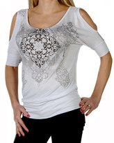 Thumbnail for your product : Celtic White Cool Cutout Top - Women & Plus