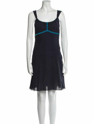 Louis Vuitton Scoop Neck Mini Dress Blue - ShopStyle