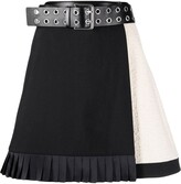 Colour-Block Pleated-Hem Skirt 