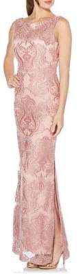 Laundry by Shelli Segal Sequin Mesh Column Gown