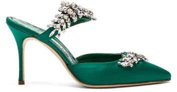 emerald green open toe heels