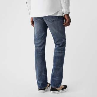 Burberry Straight Fit Washed Japanese Selvedge Denim Jeans