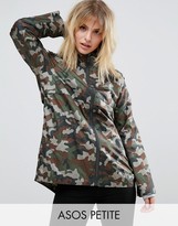 Thumbnail for your product : ASOS Petite PETITE Pac a Trench in Camo Print