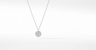 David Yurman Initial Charm Necklace With Diamonds In 18K White Gold