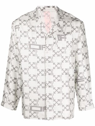 Off-White Arrow-print silk robe - ShopStyle