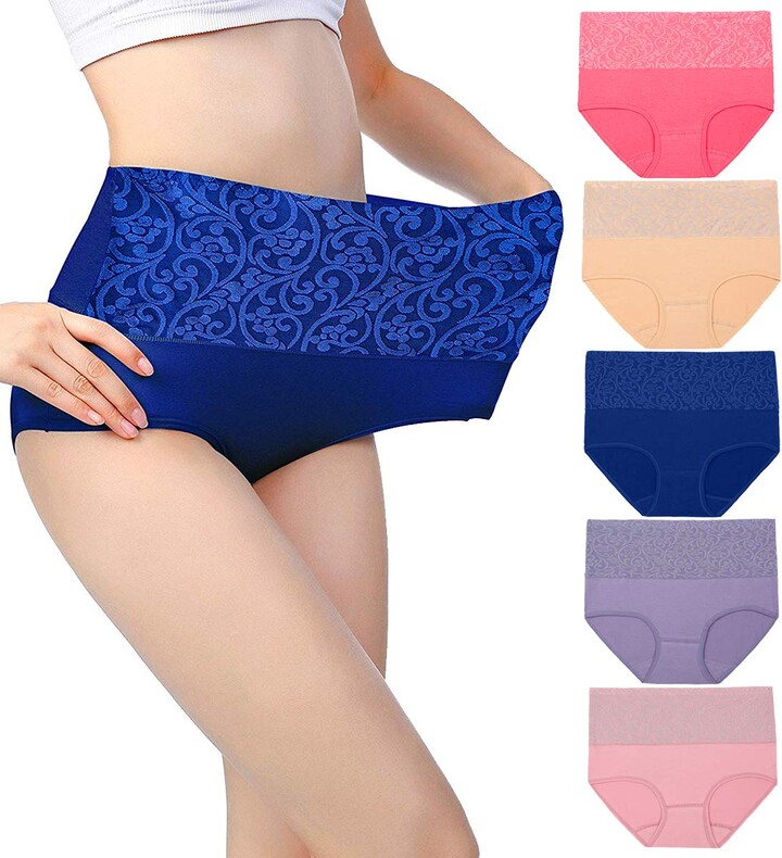 Fulyou Women's Briefs Underwear Tummy Control Cotton Panties High Waist