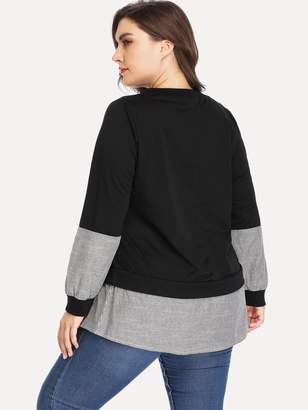 Shein Plus Contrast Panel Sweatshirt