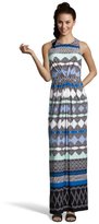 Thumbnail for your product : Donna Morgan holland blue multi-color stretch printed maxi dress
