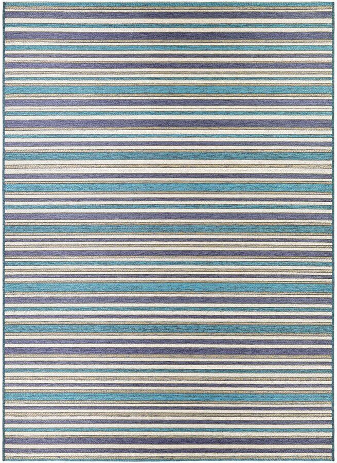 Couristan Cape Brockton Cobalt-Teal 7 ft. x 10 ft. Indoor/Outdoor Area Rug