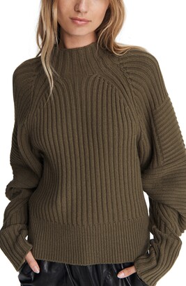 women's merino wool mock turtleneck sweater