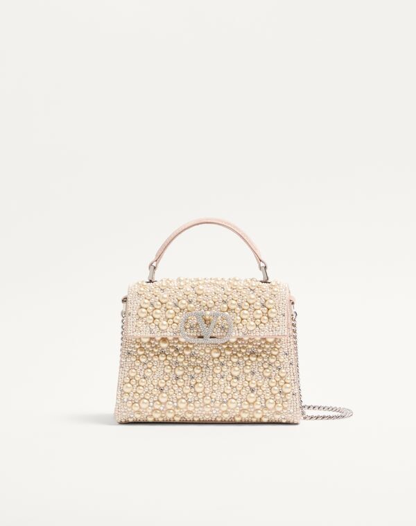 Valentino Garavani mini Vsling handbag with pearls rhinestones and jewel logo