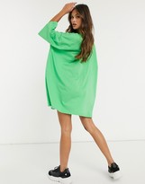 Thumbnail for your product : ASOS DESIGN oversized t-shirt dress in bright green
