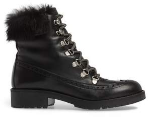 Charles David Rugby Genuine Rabbit Fur Lace-Up Boot