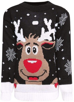 NAZ Fashion Kids Boys Girls Xmas Rudolph Reindeer Snowflakes Bambi Christmas New Jumpers 