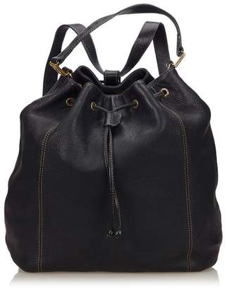 Fendi Vintage 2 Way Leather Drawstring Backpack