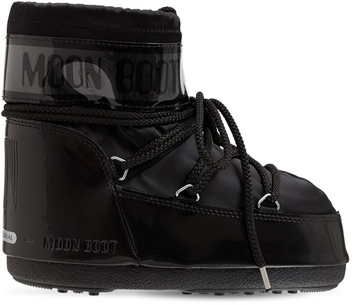 Moon Boot Patent & Satin Ankle Snow Boots - ShopStyle
