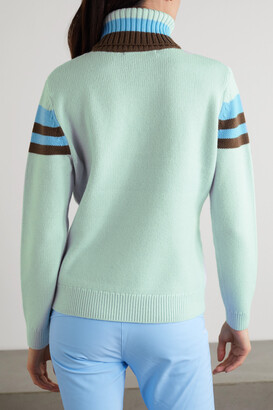 Perfect Moment Alpine Intarsia Merino Wool Turtleneck Sweater - Bright blue