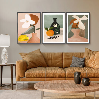 Wildon Home 3 Piece Picture Frame Print Set on Canvas