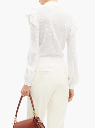 Chloé Ruffle-trimmed Wool Sweater - Ivory