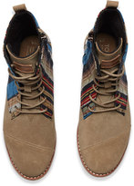 Thumbnail for your product : Toms Taupe Suede Woven Women's Alpa Boots