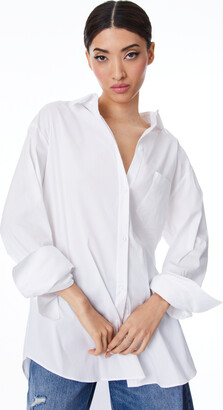 Alice + Olivia Finely Oversized Long Button Down Shirt