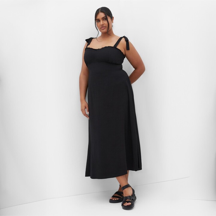 Nina Parker Plus Size Metallic Scoop-Neck Faux-Wrap Midi Dress