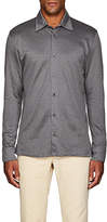 Thumbnail for your product : Luciano Barbera Men's Geometric-Jacquard-Knit Cotton Shirt - Light Gray