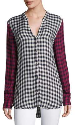 Joie Dane Gingham Button-Front Top