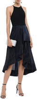 Thumbnail for your product : Halston Asymmetric Satin-trimmed Crepe And Taffeta Dress