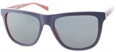 Thumbnail for your product : Dolce & Gabbana DG4229 1872/87 Top Blue on Matte Red Square Plastic Sunglasses Grey Lens