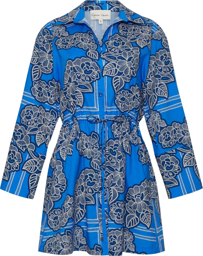Cara Cara Henry floral poplin mini dress