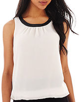 Thumbnail for your product : Bisou Bisou Faux-Leather Trim Tank Top