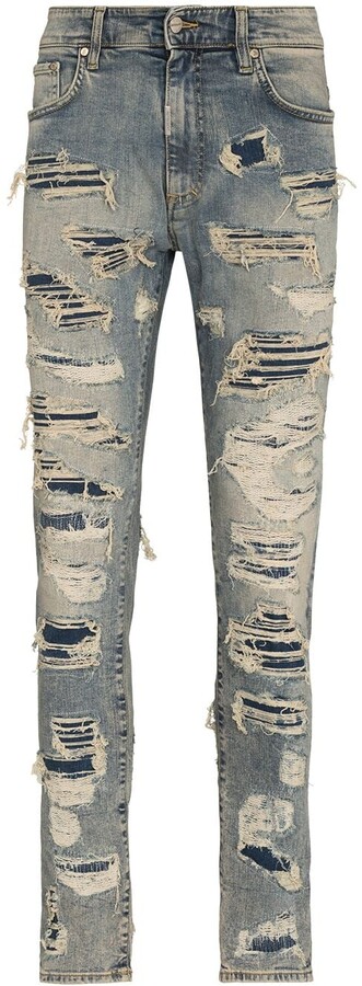 Represent Distressed-Finish Skinny Jeans - ShopStyle