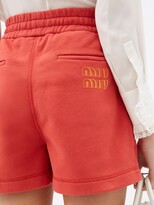 Thumbnail for your product : Miu Miu Logo-print Drawstring Cotton-jersey Shorts