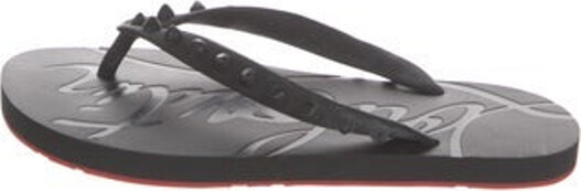 Christian Louboutin Rubber Flip Flops Black Studded Accents Designer