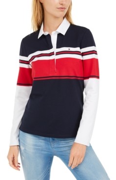 Tommy Hilfiger 3-Button Rugby Polo Shirt, Created for Macy's - ShopStyle  Long Sleeve Tops