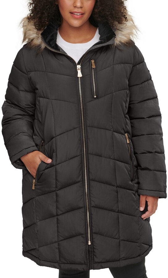 calvin klein fur hood coat