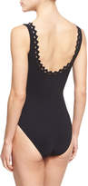 Thumbnail for your product : Karla Colletto Rick Rack Scalloped-Neck Underwire One-Piece Swimsuit
