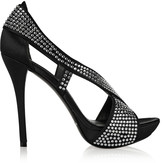 Thumbnail for your product : Balmain Pierre Crystal-embellished satin sandals